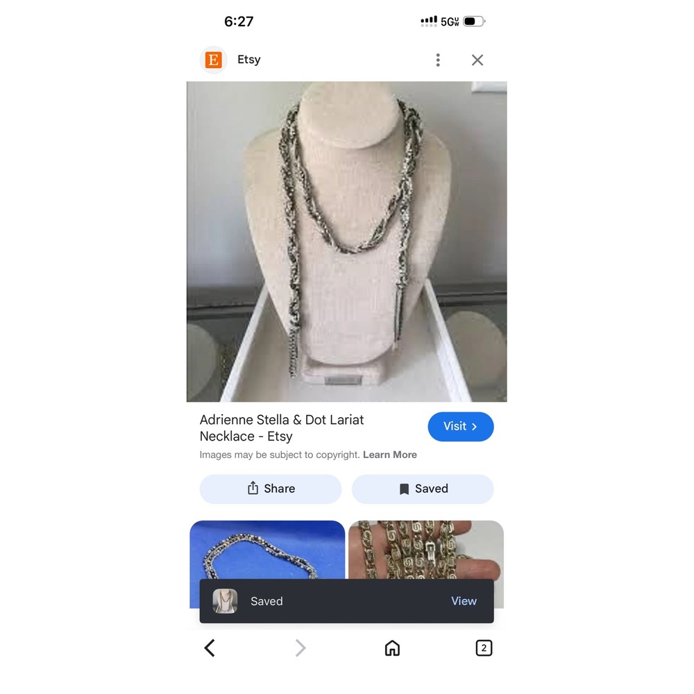 Stella & Dot Adrienne Lariat Necklace Silver Hematite Crystal Tassel Multi Wear